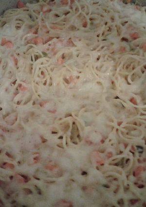 صورة لوصفة معكرونة بالجبن والخضار😋
