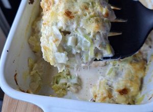 Une photo de GRATIN DE RAVIOLES AUX POIREAUX,