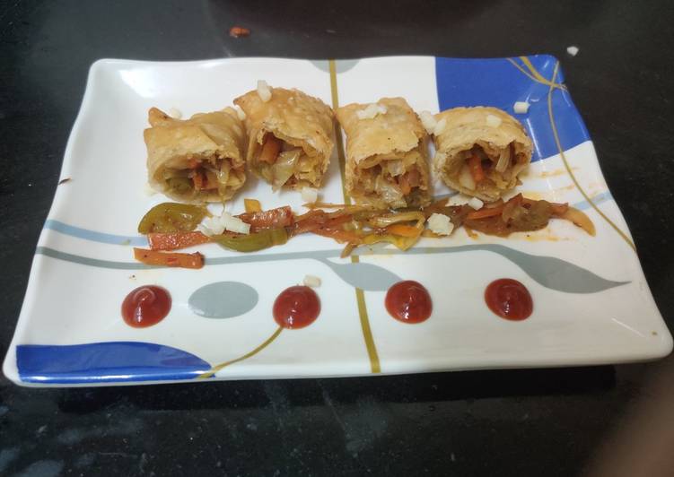 Recipe of Speedy वेज स्प्रिंग रोल (Veg Spring Roll Recipe In Hindi)