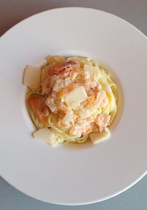 Une photo de Tagliatelles au saumon