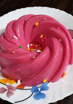عکسی از دستور ژله بستنی توت فرنگی🍓🍓