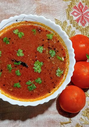 A picture of Tomato Rasam.