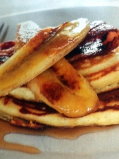 A picture of Banana & Bacon Breakfast Pancakes.