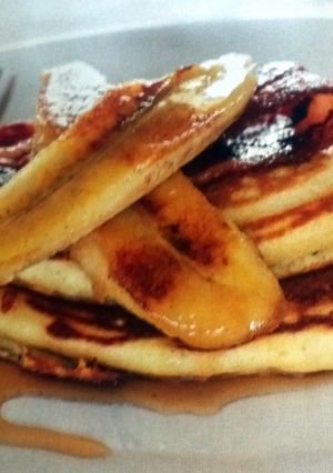 A picture of Banana & Bacon Breakfast Pancakes.
