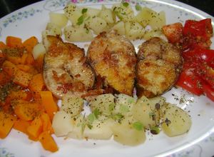 Una foto de Rodajas de pati (pescado) con limón a la plancha