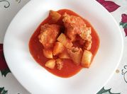 Una foto de pierna de cerdo adobada