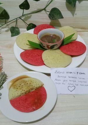 Foto resep Serabi khas Jawa barat merah putih
