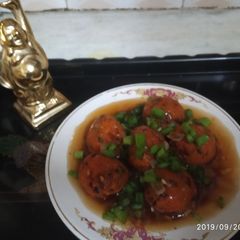 Dal vada in manchurian gravy A picture of Dal vada in manchurian gravy.