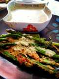 Espárragos rebozados con salsa tártara