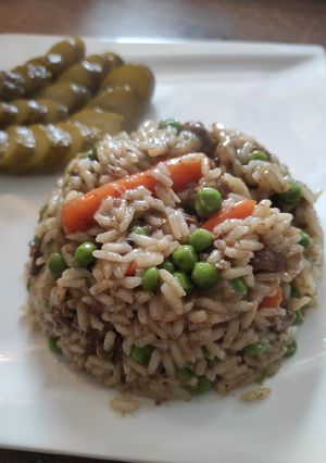 Zöldséges májas rizottó recept fotója