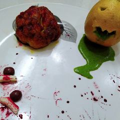 A picture of Spooky Halloween with bheja fry.