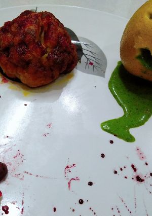 A picture of Spooky Halloween with bheja fry.