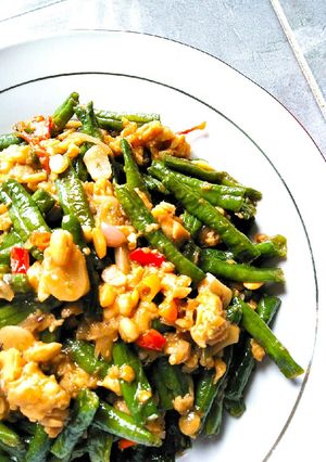 Foto resep Tumis kacang panjang dan tempe remas