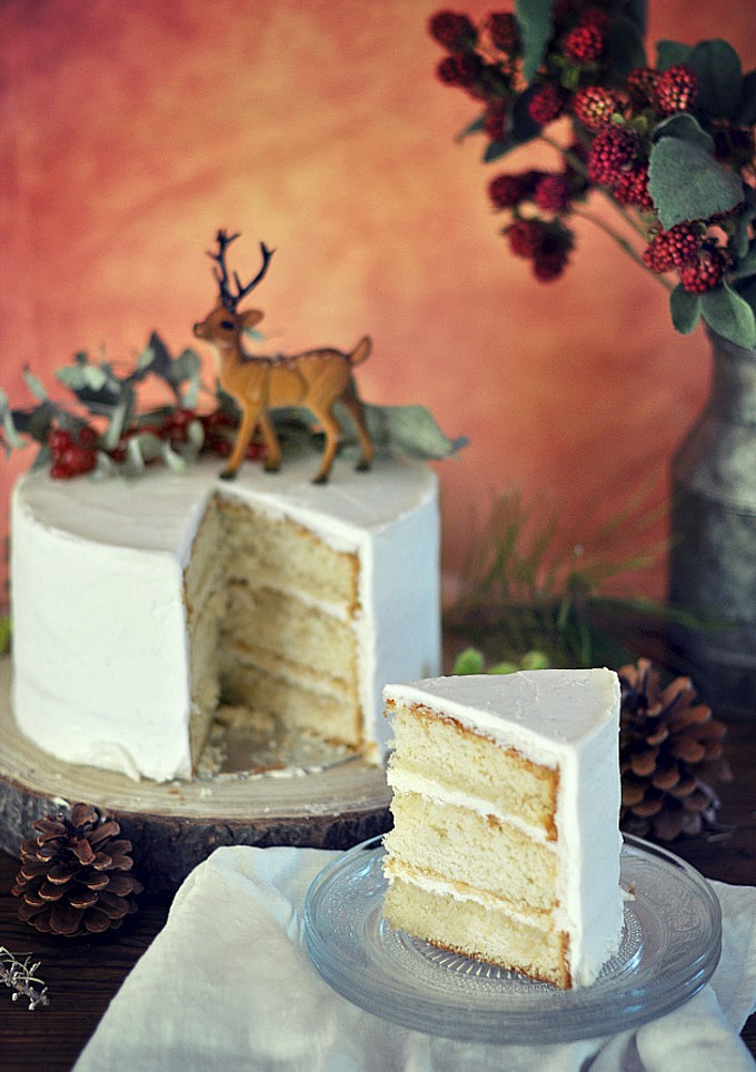 Una foto de Receta de pastel blanco