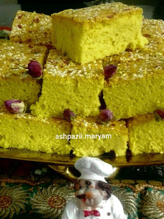 عکسی از دستور کیک زعفرون و گلاب