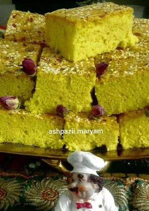 عکسی از دستور کیک زعفرون و گلاب