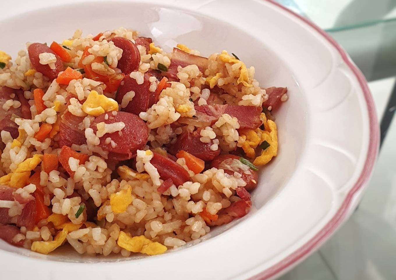 Bacon & sausage fried rice 🐷