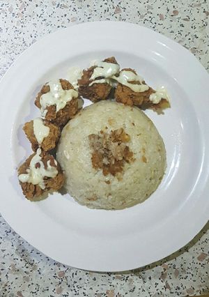 Foto resep Garlic rice Cheesy Chicken