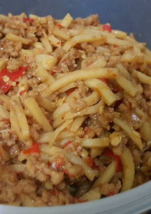 รูปของ ผัดเผ็ดหน่อไม้โปรตีนเกษตร