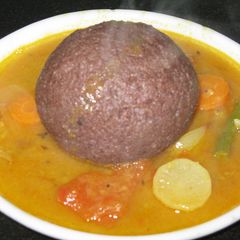 A picture of Ragi Sankati / Ragi Mudda.