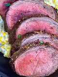 Garlic-Rubbed Wagyu Teres Major Roast with Creamed Leeks and Corn