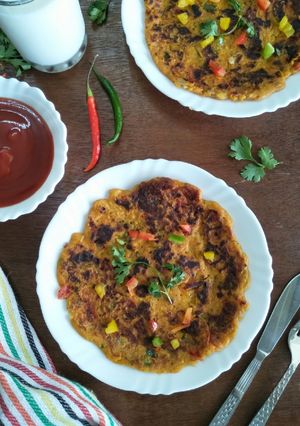 A picture of Tofu Tomato Omelette (Savoury Tofu Tomato Pancake).