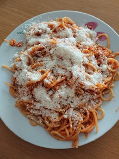 Una foto de Pasta a la boloñesa con champiñones