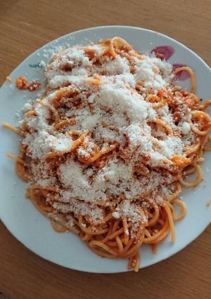 Foto principal de Pasta a la boloñesa con champiñones
