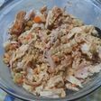 Jardinera con presa de pollo cocido