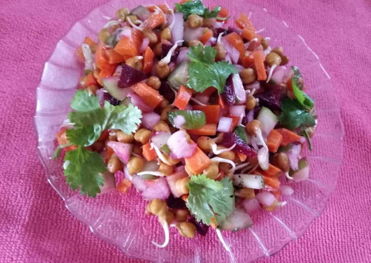 Step-by-Step Guide to Make Perfect Chana Sprout veg salad