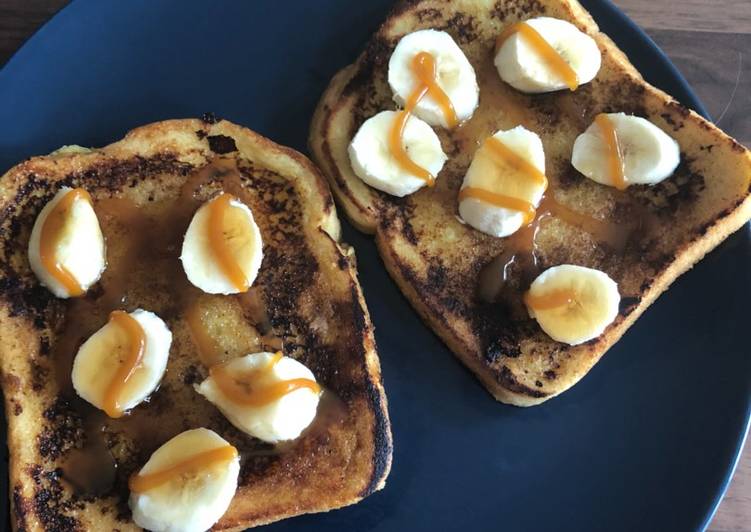 Steps to Make Favorite Banana, caramel French toast