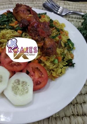 A picture of Kale fried rice.