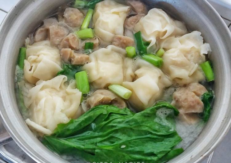 Cara mudah memasak Wonton Seafood Soup🍜, Menggugah Selera