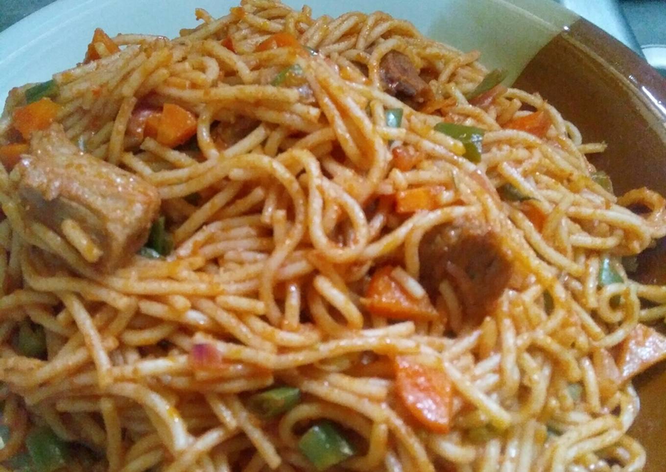 Spaghetti with vegetables