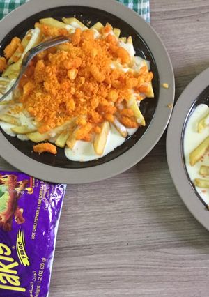 صورة لوصفة جمبري حار وتاكيس 🔥 فرايز 😋♥️