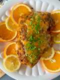 Perú com Molho de Laranja 🍊