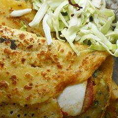 A picture of Chilla with leftover dal.