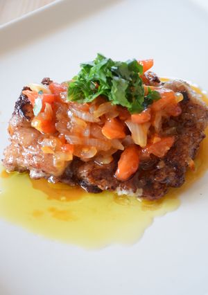 A picture of Mediterranean Dish: Olive Oil and Swordfish.