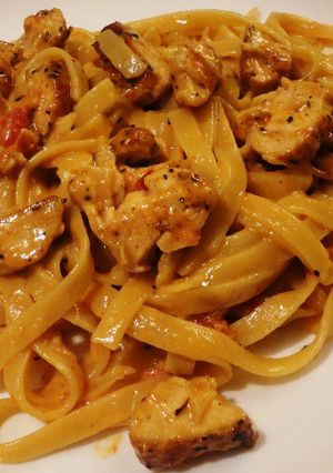 A picture of Cajun Chicken Fettuccine Alfredo.