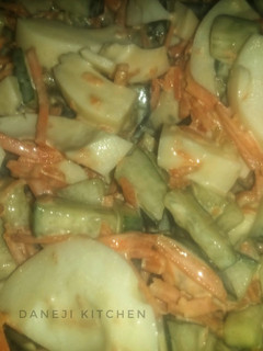 A picture of Creamy Cucumber salad.