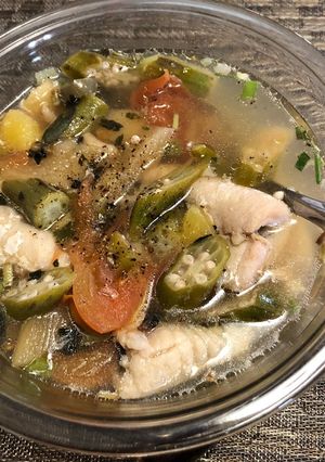 A picture of Vietnamese Sweet and Sour Catfish Soup (Canh Chua Cá Bông Lau).