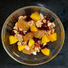 A picture of My fruity Granola Breakfast🤩#Breakfast#Eattherainbow.