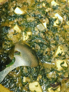 A picture of Palak paneer.