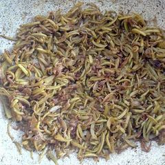 A picture of The bottle gourd peel fry (chenchki).