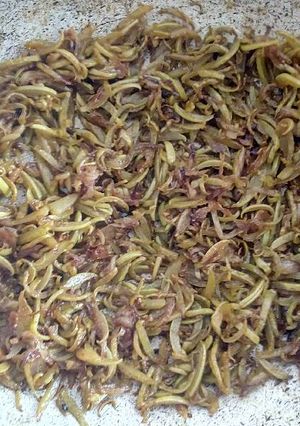 A picture of The bottle gourd peel fry (chenchki).