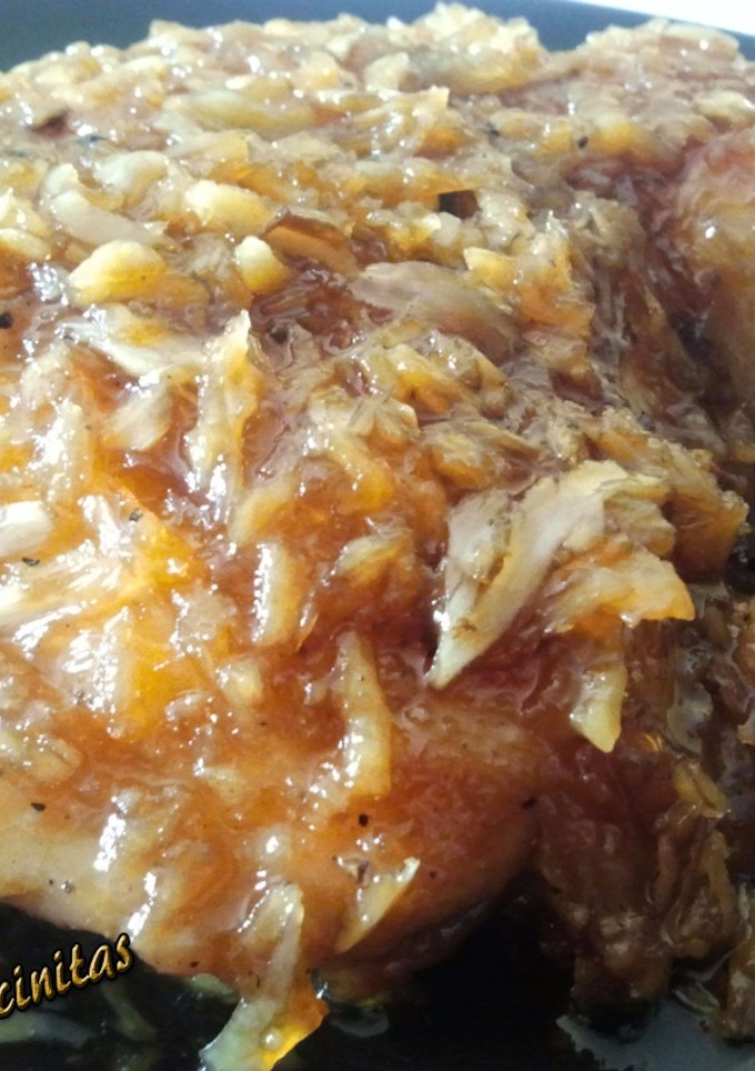Una foto de Muslos de pollo glaseados