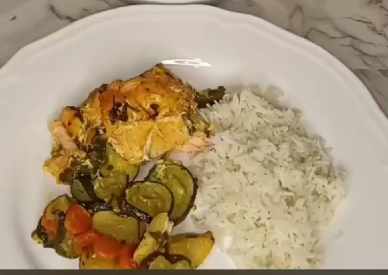 Pavé de Saumon Légumes Grillées