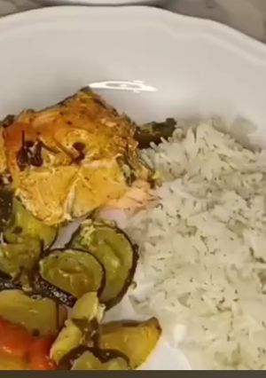 Une photo de Pavé de Saumon Légumes Grillées