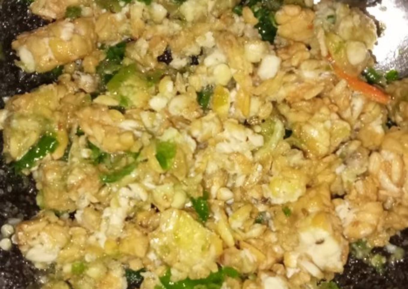 Tempe penyet sambal cabe rawit