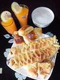 Caterpillar bread,ginger juice with mango and fura